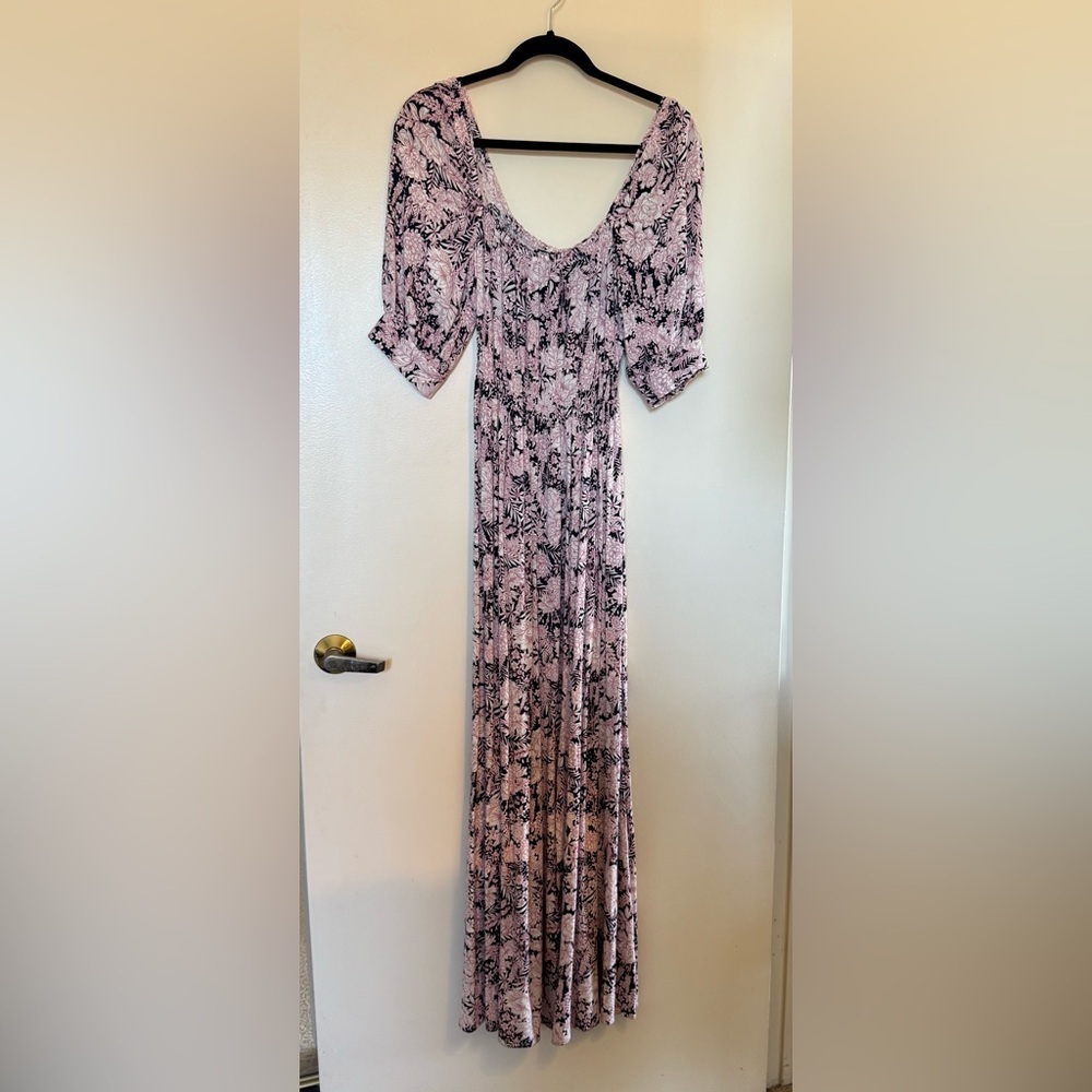 Something Navy Print Maxi in Size XS